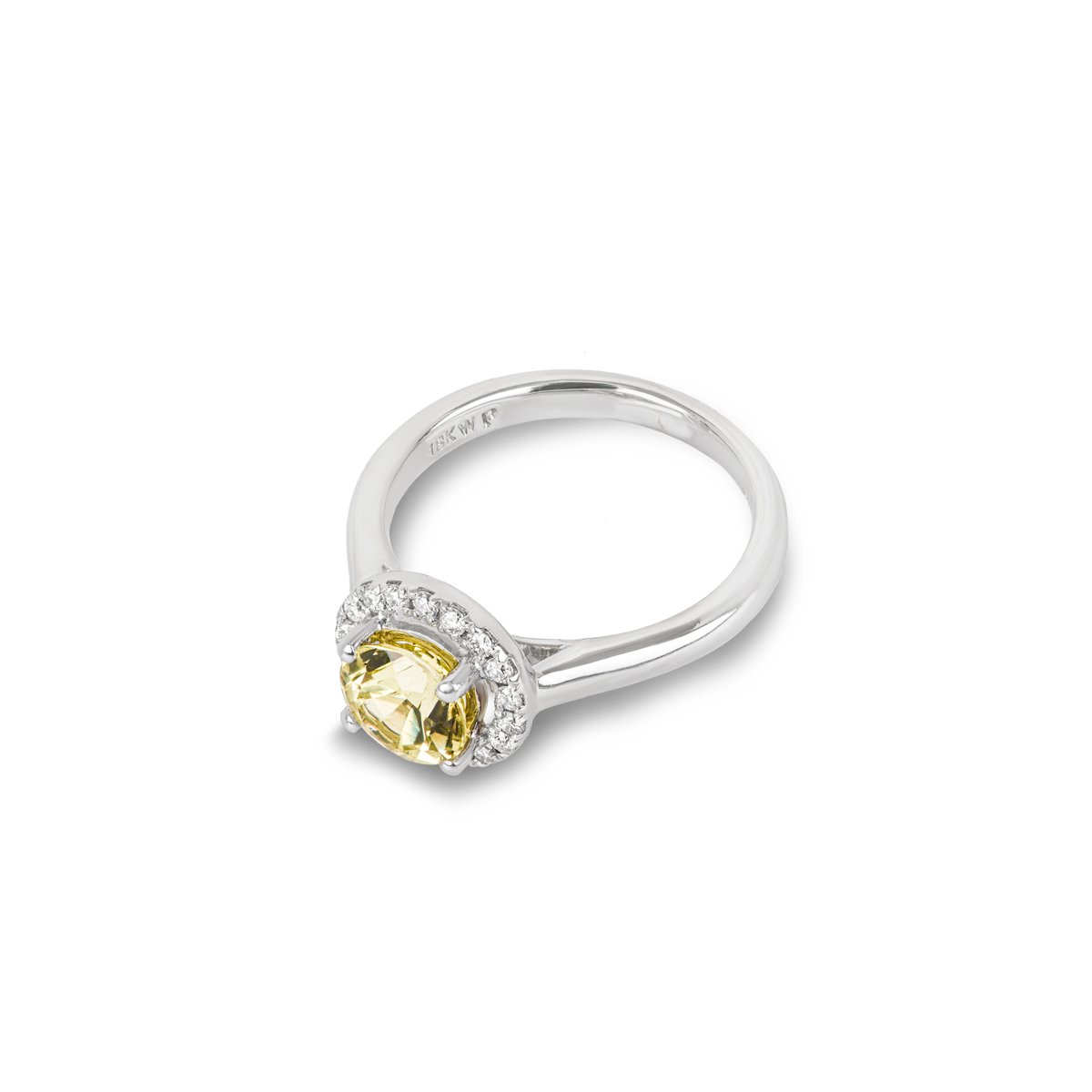 White Gold Yellow Chrysoberyl & Diamond Ring 1.00ct